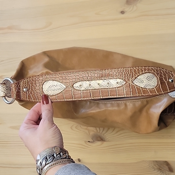 𝅺NINE WEST Faux Leather Caramel Color Hobo Bag - Picture 7 of 9